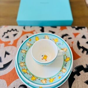 Tiffany & Company Chicks Child plate, bowl and cup set